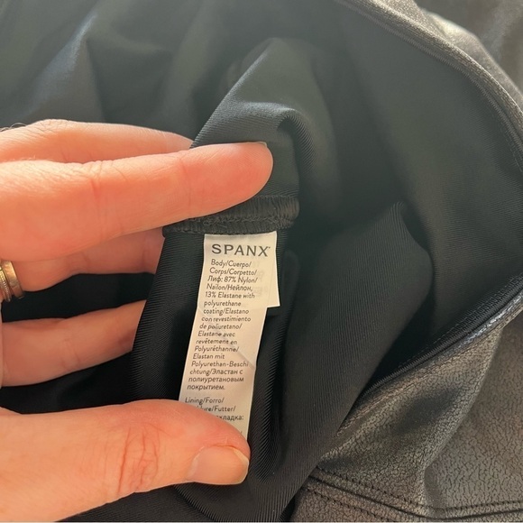 SPANX x REVOLVE Faux Leather High Waisted Leggings - Picture 9 of 11